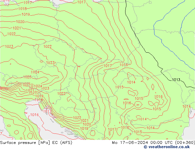 Surface pressure EC (AIFS) Mo 17.06.2024 00 UTC
