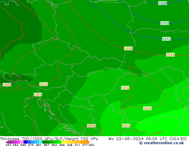 700-1000 hPa Kalınlığı EC (AIFS) Pzt 03.06.2024 06 UTC