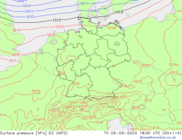 Surface pressure EC (AIFS) Th 06.06.2024 18 UTC