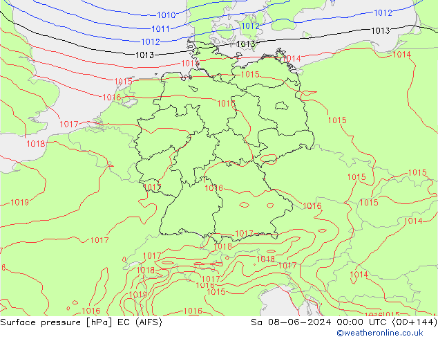 Yer basıncı EC (AIFS) Cts 08.06.2024 00 UTC