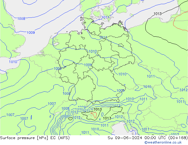 Bodendruck EC (AIFS) So 09.06.2024 00 UTC