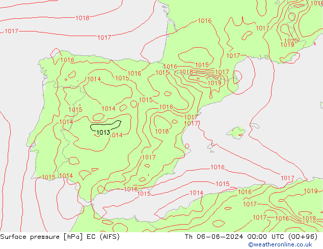 ciśnienie EC (AIFS) czw. 06.06.2024 00 UTC