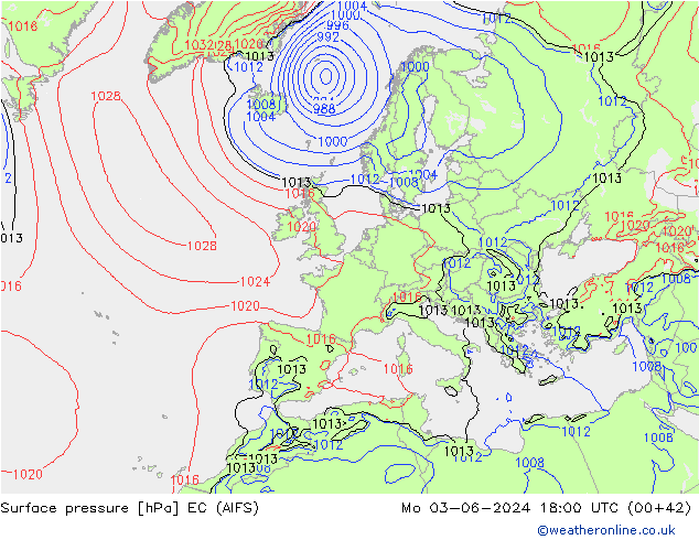 Bodendruck EC (AIFS) Mo 03.06.2024 18 UTC