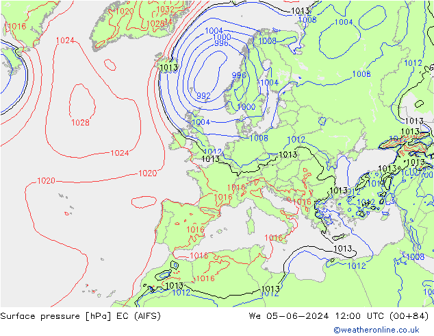 Bodendruck EC (AIFS) Mi 05.06.2024 12 UTC