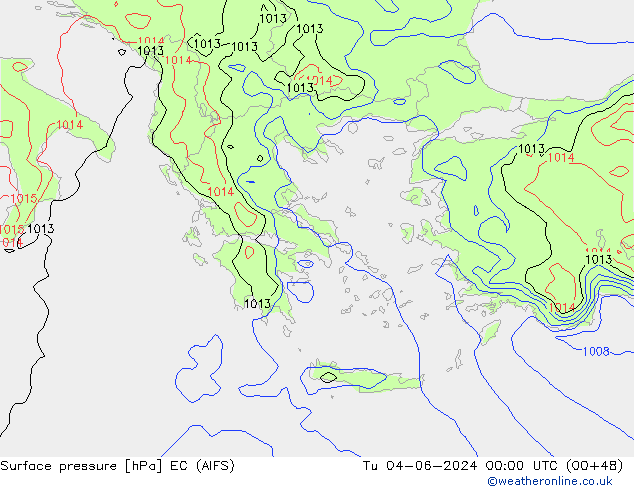 pression de l'air EC (AIFS) mar 04.06.2024 00 UTC