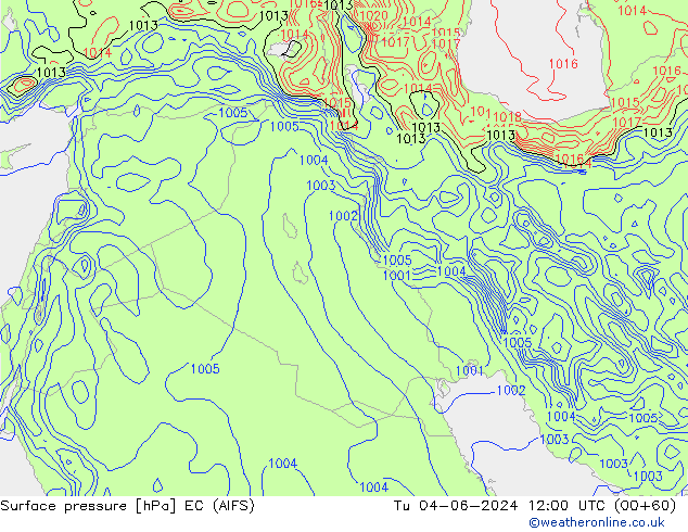 Presión superficial EC (AIFS) mar 04.06.2024 12 UTC
