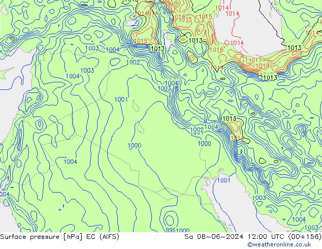 приземное давление EC (AIFS) сб 08.06.2024 12 UTC