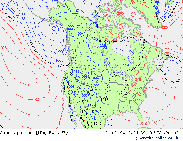 pression de l'air EC (AIFS) dim 02.06.2024 06 UTC