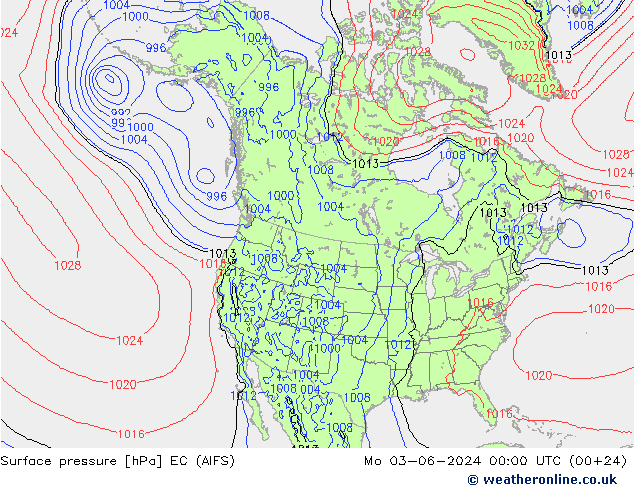 Surface pressure EC (AIFS) Mo 03.06.2024 00 UTC