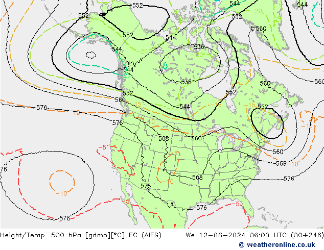 Height/Temp. 500 hPa EC (AIFS) Mi 12.06.2024 06 UTC