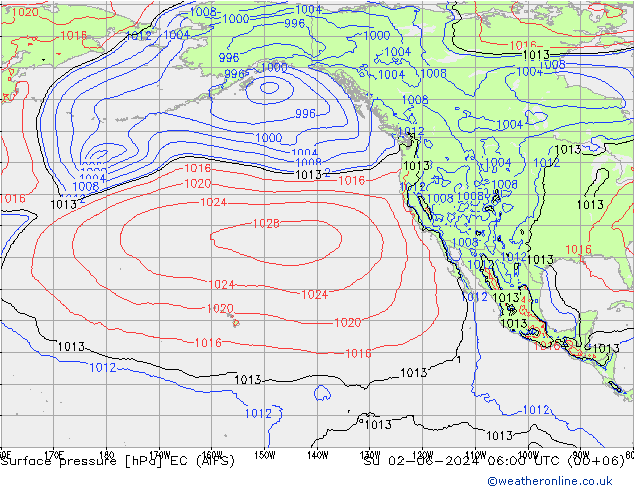 Surface pressure EC (AIFS) Su 02.06.2024 06 UTC