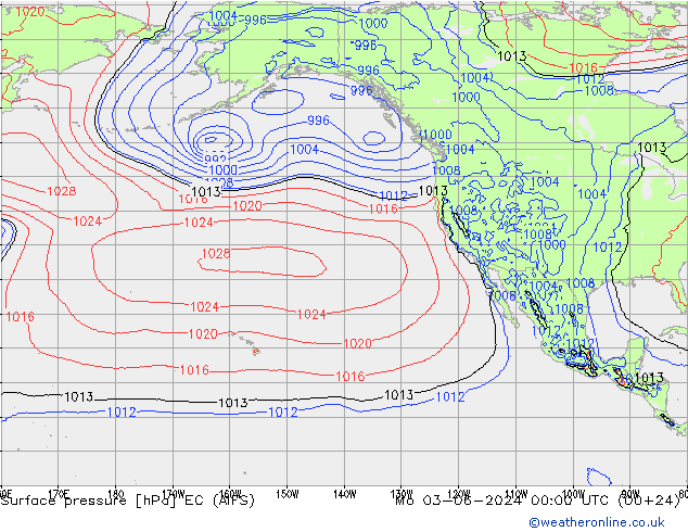 Surface pressure EC (AIFS) Mo 03.06.2024 00 UTC