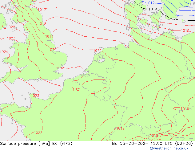 Bodendruck EC (AIFS) Mo 03.06.2024 12 UTC