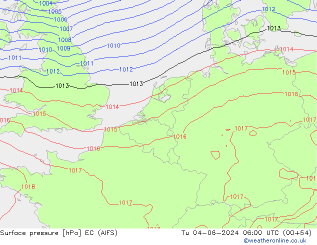 pression de l'air EC (AIFS) mar 04.06.2024 06 UTC