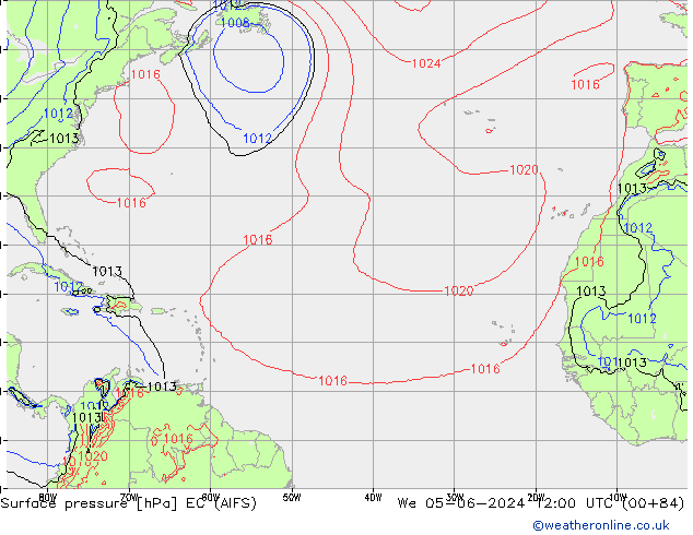 Surface pressure EC (AIFS) We 05.06.2024 12 UTC