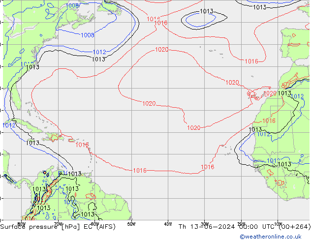 Yer basıncı EC (AIFS) Per 13.06.2024 00 UTC