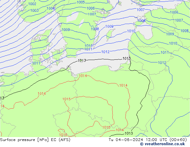 Pressione al suolo EC (AIFS) mar 04.06.2024 12 UTC