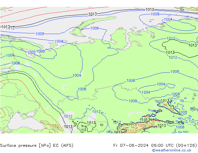 Yer basıncı EC (AIFS) Cu 07.06.2024 06 UTC