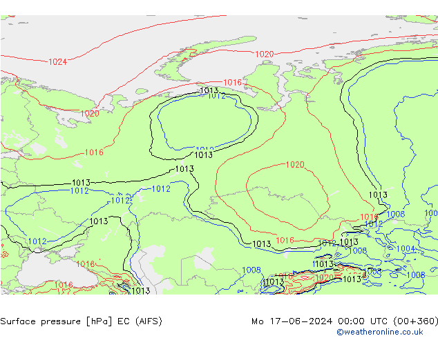 приземное давление EC (AIFS) пн 17.06.2024 00 UTC