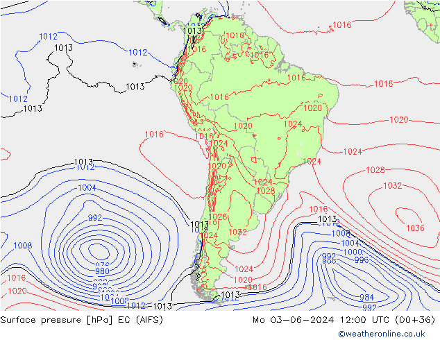 pressão do solo EC (AIFS) Seg 03.06.2024 12 UTC