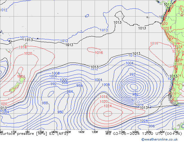 ciśnienie EC (AIFS) pon. 03.06.2024 12 UTC