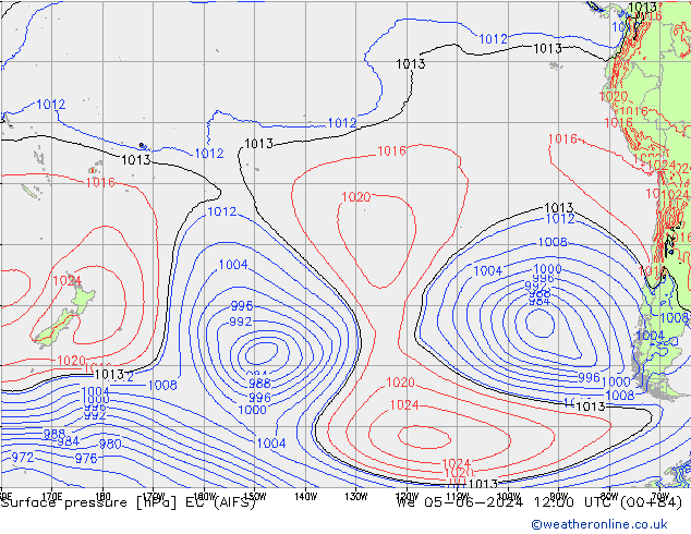 Yer basıncı EC (AIFS) Çar 05.06.2024 12 UTC
