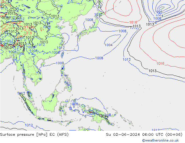 приземное давление EC (AIFS) Вс 02.06.2024 06 UTC
