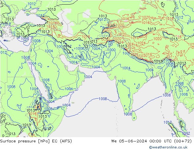 Surface pressure EC (AIFS) We 05.06.2024 00 UTC