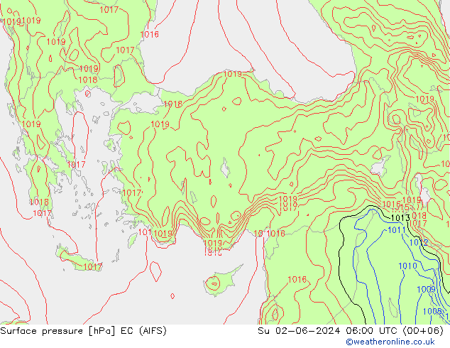 pression de l'air EC (AIFS) dim 02.06.2024 06 UTC