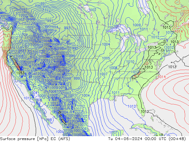 Presión superficial EC (AIFS) mar 04.06.2024 00 UTC