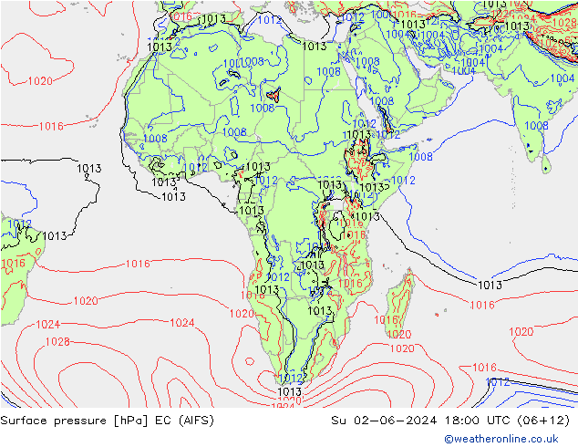 приземное давление EC (AIFS) Вс 02.06.2024 18 UTC