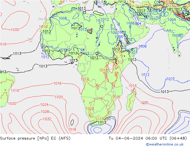 Pressione al suolo EC (AIFS) mar 04.06.2024 06 UTC