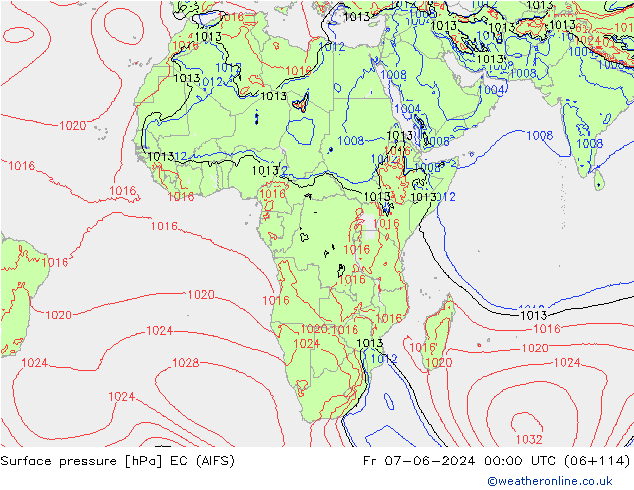 Bodendruck EC (AIFS) Fr 07.06.2024 00 UTC