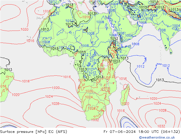 ciśnienie EC (AIFS) pt. 07.06.2024 18 UTC