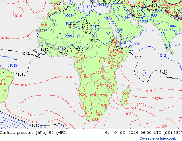 Luchtdruk (Grond) EC (AIFS) ma 10.06.2024 06 UTC