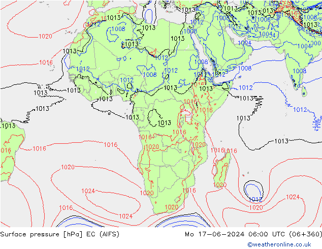 Luchtdruk (Grond) EC (AIFS) ma 17.06.2024 06 UTC