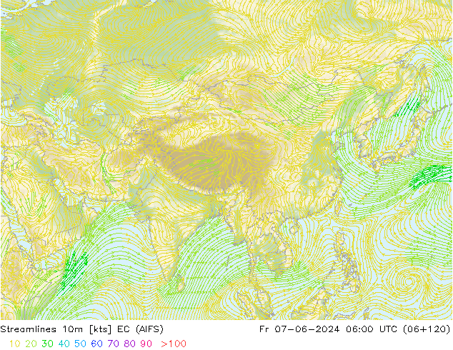 Línea de corriente 10m EC (AIFS) vie 07.06.2024 06 UTC