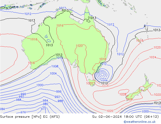 приземное давление EC (AIFS) Вс 02.06.2024 18 UTC