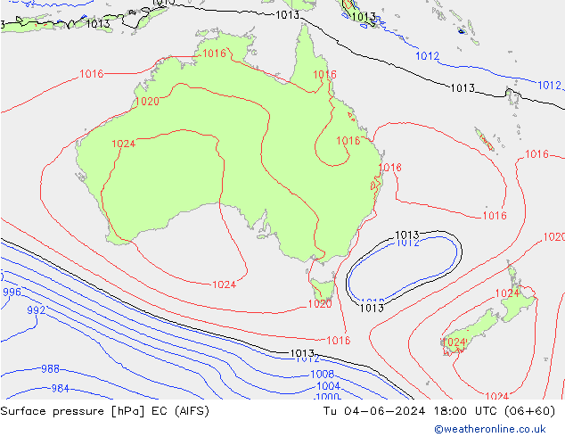 приземное давление EC (AIFS) вт 04.06.2024 18 UTC
