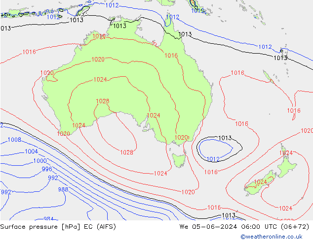 pression de l'air EC (AIFS) mer 05.06.2024 06 UTC