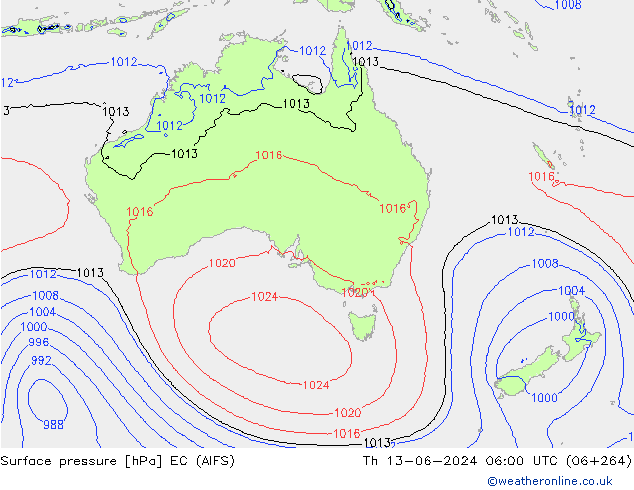 Bodendruck EC (AIFS) Do 13.06.2024 06 UTC