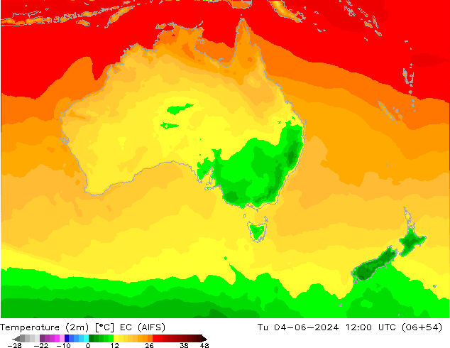 Temperatura (2m) EC (AIFS) mar 04.06.2024 12 UTC