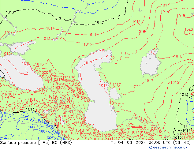 ciśnienie EC (AIFS) wto. 04.06.2024 06 UTC