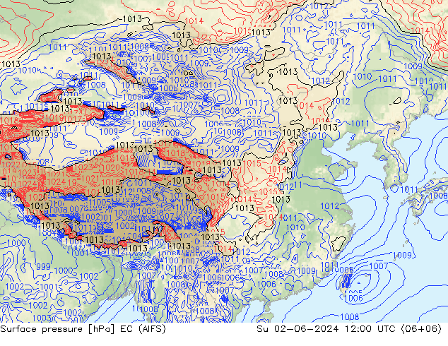 地面气压 EC (AIFS) 星期日 02.06.2024 12 UTC