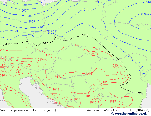 Pressione al suolo EC (AIFS) mer 05.06.2024 06 UTC