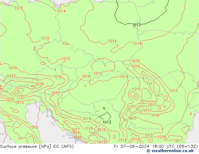Luchtdruk (Grond) EC (AIFS) vr 07.06.2024 18 UTC