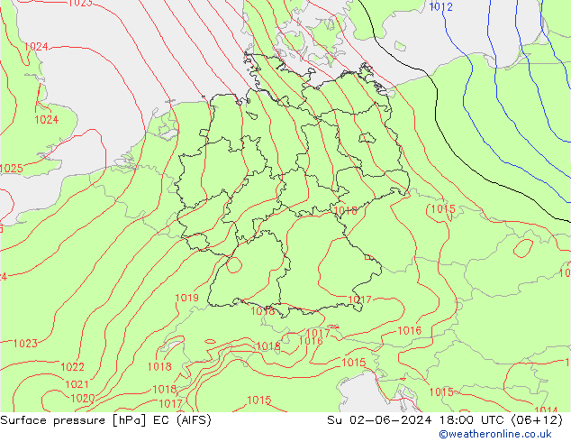 pression de l'air EC (AIFS) dim 02.06.2024 18 UTC
