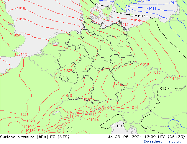 pressão do solo EC (AIFS) Seg 03.06.2024 12 UTC