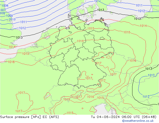 Presión superficial EC (AIFS) mar 04.06.2024 06 UTC