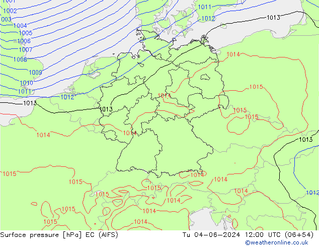 ciśnienie EC (AIFS) wto. 04.06.2024 12 UTC